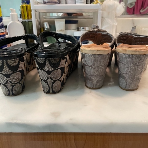 Coach Franki platform Leather open toe sandals - two for one. - Picture 10 of 10